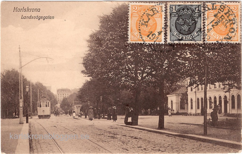 Landsvägsgatan i Karlskrona 1913