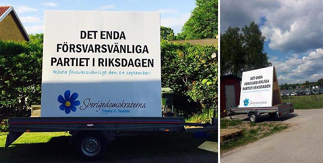 Mycket bra exponering för Sverigedemokraterna på F17:s Flygdag 2014
