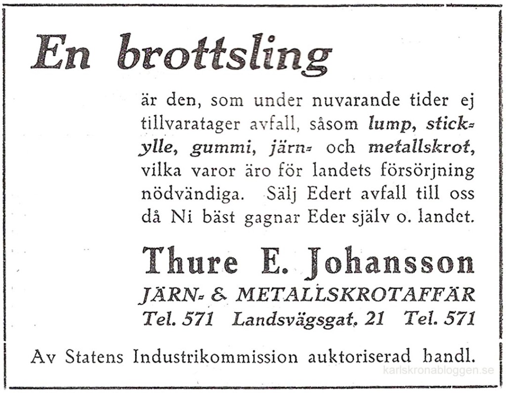 Rolig annons från 1943