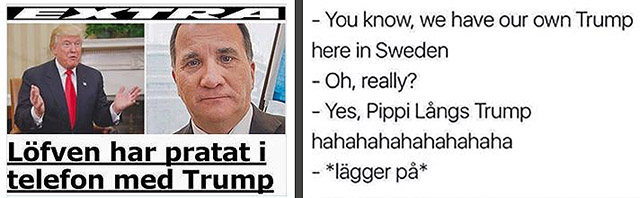 Stefan Löfvén ringer Donald Trump