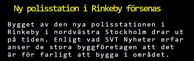 För farligt att bygga i Rinkeby