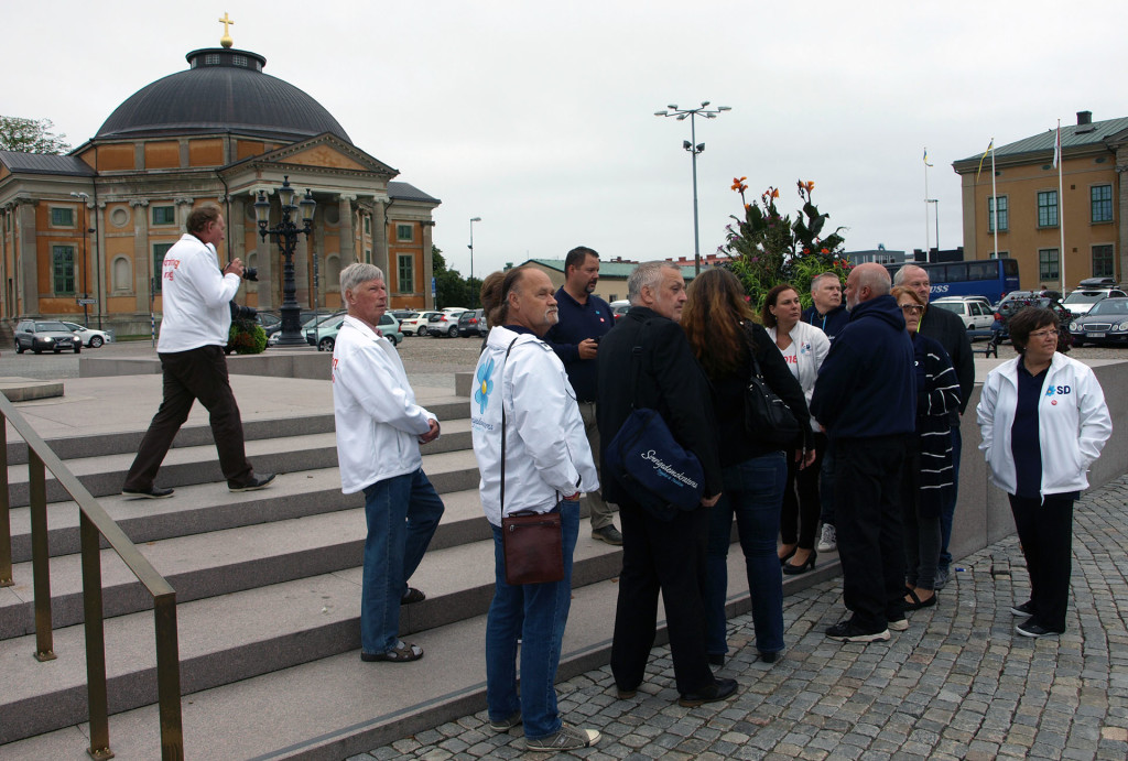Folkfest vid Jimmies Åkessons besök i Karlskrona den 1 september 2018