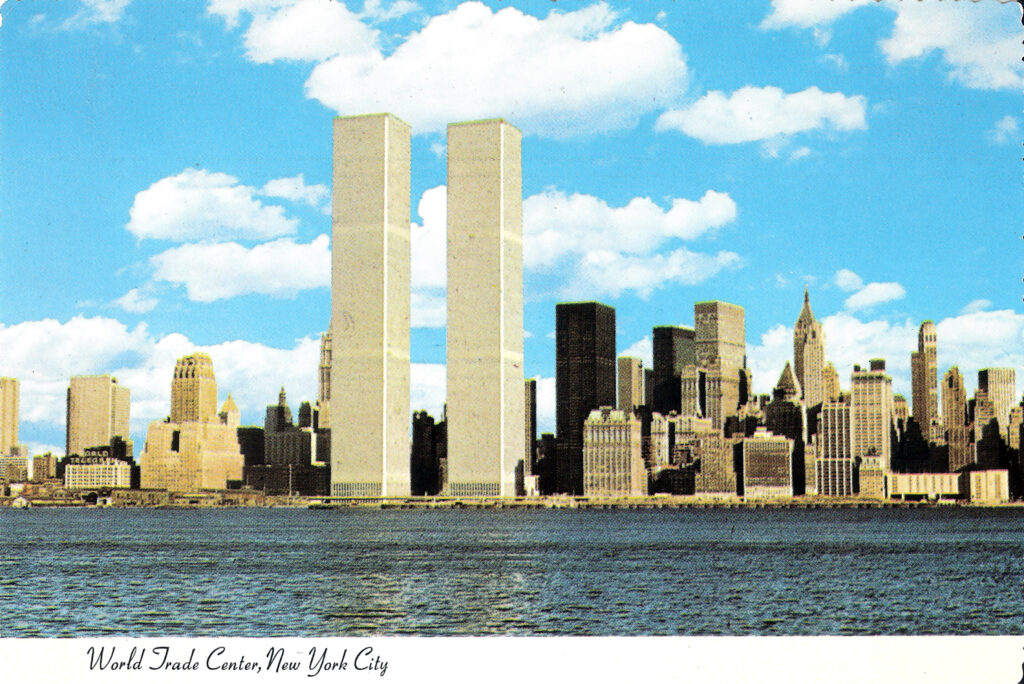 World Trade Center med tvillingtornen i mitten av 1970-talet
